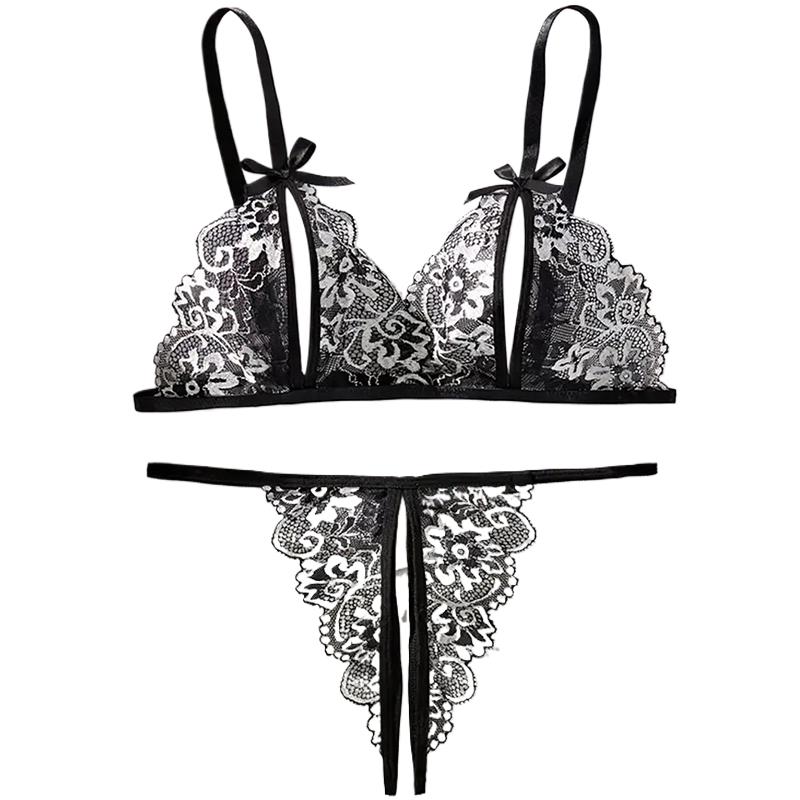 Sheer Bra Lace - Schwarz Hot Ouvert Sexy Frauen Spitze