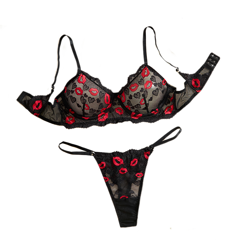 Sheer Bra Lace - Transparente Spitzenunterwäsche Sexy Lingerie-Set Damen Verführerisches